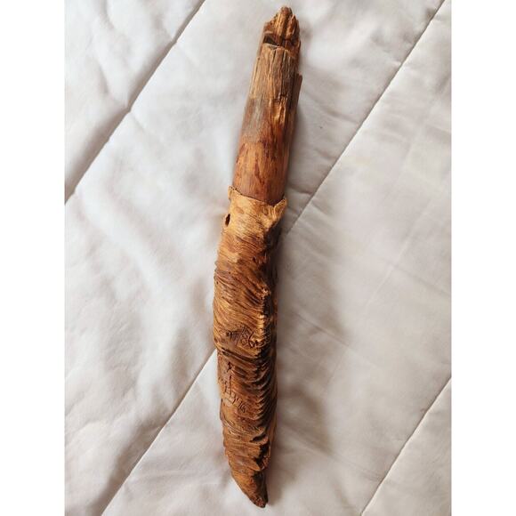 Vtg.Wood Carving Spirit Gnome Wall Sculpture Art Signed KSO BEARDED MAN Tree 13" - Picture 6 of 11